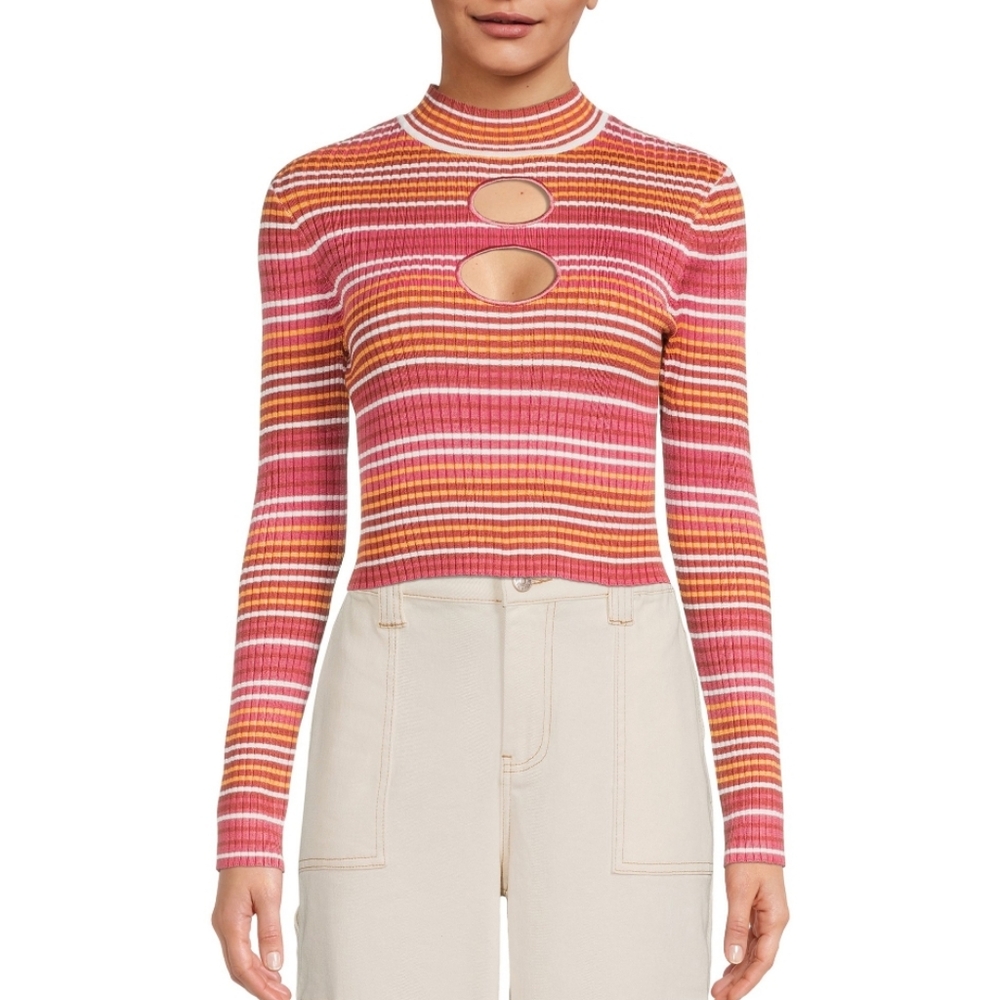 MADDEN NYC Cutout Long-Sleeve Shirt Size XS‎